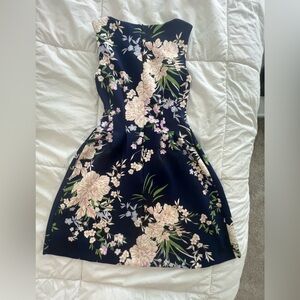 Vince Camuto Navy Floral Mini Dress